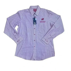 Antigua Western Plaid Button Up Shirt University of Wisconsin NWT Medium